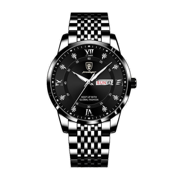 Poedagar 836 Stainless Steel Men Watch - Black