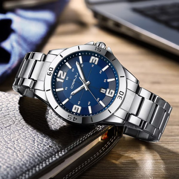 CRRJU 5003 Luxury Stainless Steel Quartz  Men Watch