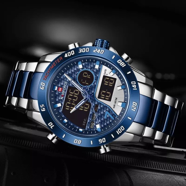 Naviforce Nf 9171 Stainless Steel Wrist Watch for Men