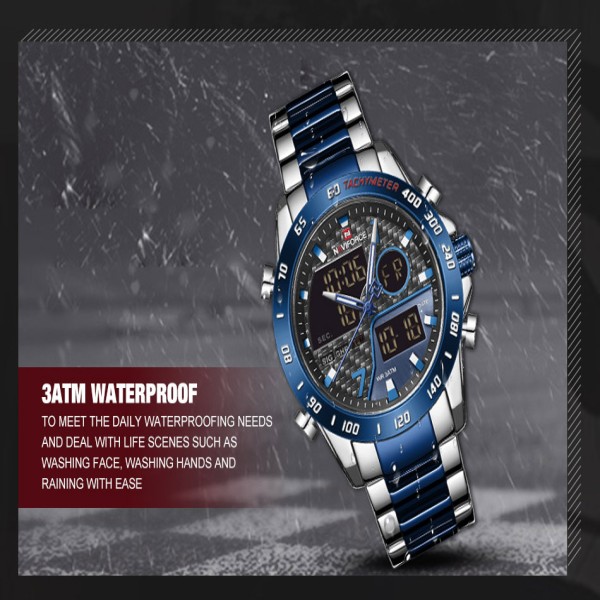 Naviforce Nf 9171 Stainless Steel Wrist Watch for Men