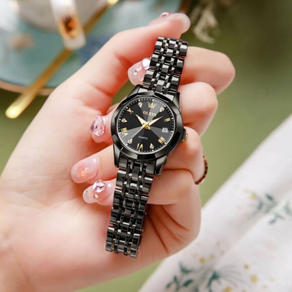 OLEVS 9931 Ladies Fashion Quartz Watch - Black