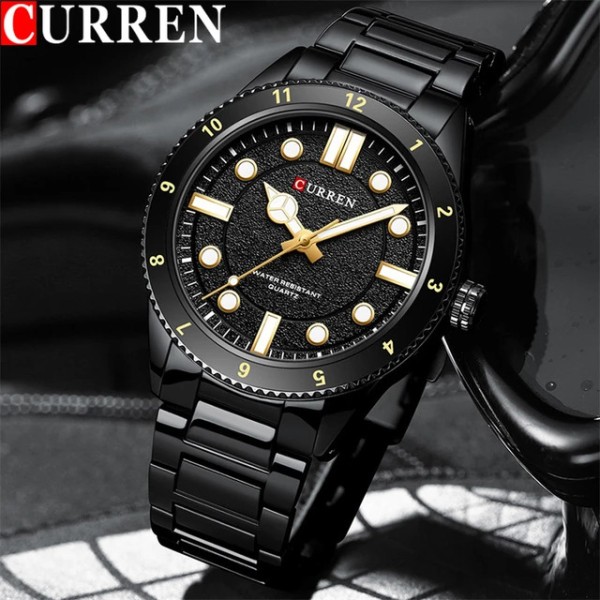 CURREN 8450 Luxury Stainless Steel Quartz   Men Watch - Black