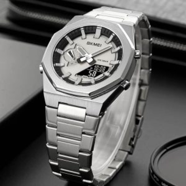 SKMEI 1816 Stylish Premium Quality Quartz Watch Man For-Silver