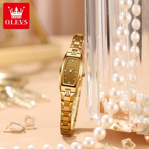 Olevs 5501 Japan Quartz Movement Ledis Watch For - Gold