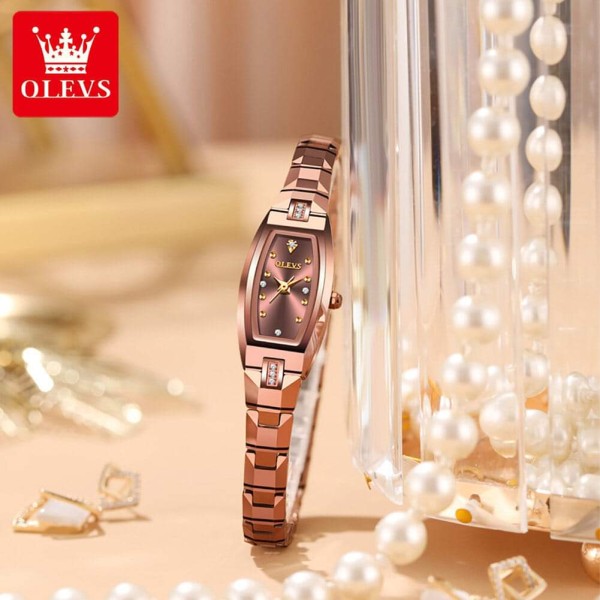 Olevs 5501 Japan Quartz Movement Ledis Watch For - Rose Gold